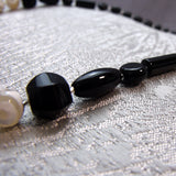 white agate black agate semi-precious chunky beads