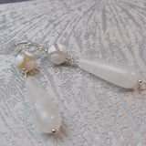 long drop semi-precious stone bead earrings
