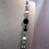 black white semi-precious stone beads