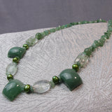 Handmade Semi-Precious Stone Necklace, Semi-Precious Bead Necklace A23