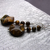long drop semi-precious bead earrings