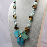 handmade chunky necklace with blue beads