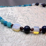 blue agate semi-precious beads