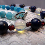 blue semi-precious beaded necklace design
