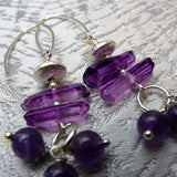 handmade purple semi-precious bead earrings