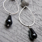 long drop semi-precious handmade bead earrings