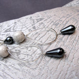 long drop earrings handcrafted semi-precious beads