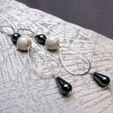 semi-precious bead long earrings handmade uk