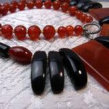 chunky semi-precious carnelian bead necklace design