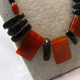 chunky necklace handmade with chunky carnelian beads