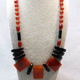 handcrafted semi-precious carnelian beaded chunky necklace