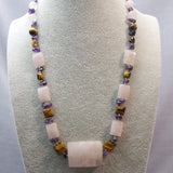 chunky pink semi-precious bead necklace