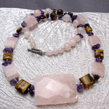 Semi-Precious Stone Necklace, Chunky Semi-Precious Bead Necklace, Chunky Bead Necklace A27