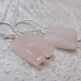rose quartz semi-precious pink bead earrings