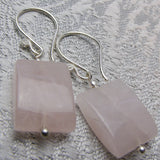 rose quartz semi-precious earrings pink beads