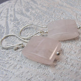 rose quartz beaded earrings