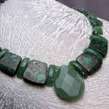 chunky necklace handmade green chunky beads