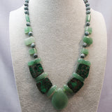handmade chunky green bead necklace