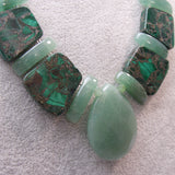 handmade semi-precious necklace with chunky green beads