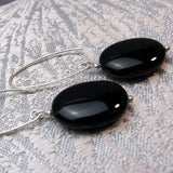 long drop black onyx earrings handmade uk