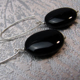 black onyx beaded earrings with terling silver