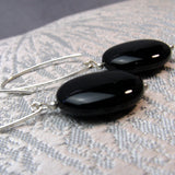 handmade black semi-precious bead earrings