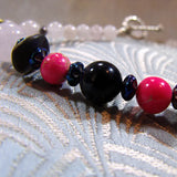 blue pink semi-precious beads