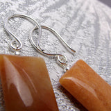 semi-precious orange bead earrngs