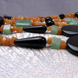 Long Chunky Handmade Necklace, Long unique statement necklace A29