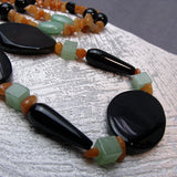 Long Chunky Handmade Necklace, Long unique statement necklace A29