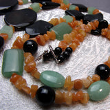 Long Chunky Handmade Necklace, Long unique statement necklace A29