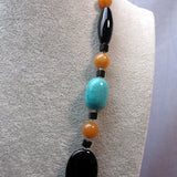 Chunky handmade necklace, semi-precious bead statement necklace, A30