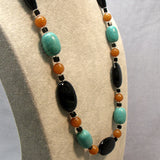 Chunky handmade necklace, semi-precious bead statement necklace, A30