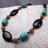 Chunky handmade necklace, semi-precious bead statement necklace, A30