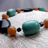 Chunky handmade necklace, semi-precious bead statement necklace, A30