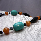 Chunky handmade necklace, semi-precious bead statement necklace, A30