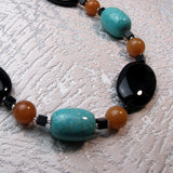 Chunky handmade necklace, semi-precious bead statement necklace, A30