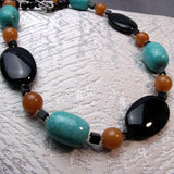 Chunky handmade necklace, semi-precious bead statement necklace, A30
