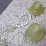Long Unique Handmade Semi-Precious Bead Statement Earrings UK A47