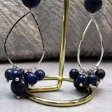 long drop lapis lazuli earrings