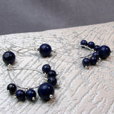 long drop lapis lazuli semi-precious earrings