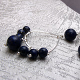 long drop lapis lazuli beaded earrings handmade uk