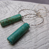 long drop turquoise earrings handmade uk