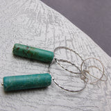 long drop semi-precious turquoise bead earrings
