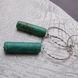 long drop bead earrings handmade turquoise