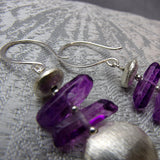 Long Handmade Statement Earrings, Long Semi-Precious Statement Earrings A50