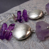 Long Handmade Statement Earrings, Long Semi-Precious Statement Earrings A50