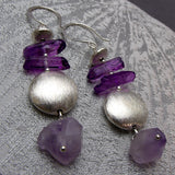 Long Handmade Statement Earrings, Long Semi-Precious Statement Earrings A50
