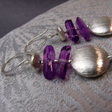 Long Handmade Statement Earrings, Long Semi-Precious Statement Earrings A50