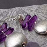 Long Handmade Statement Earrings, Long Semi-Precious Statement Earrings A50